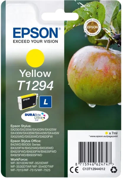 Epson T1294 C13T12944012 Żółty wkład atramentowy, 545 stron