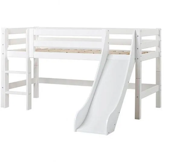 Hoppekids ECO Luxury półwysokie łóżko z zjeżdżalnią i drabinką - 120x1200