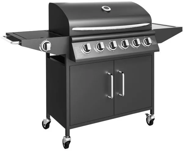 Grill gazowy z 6 palnikami i palnikiem bocznym