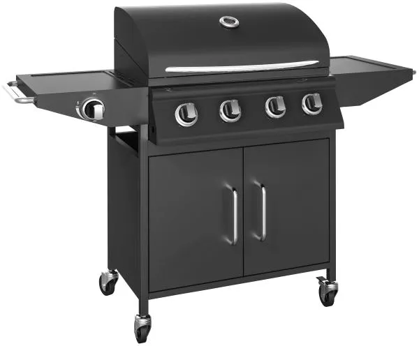 Grill gazowy z 4 palnikami i palnikiem bocznym