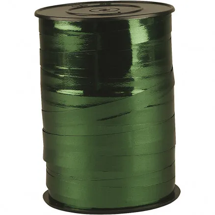Wstążka prezentowa, metaliczna zieleń, szer.: 10 mm, błyszcząca, 250 m / 1 rolka.
