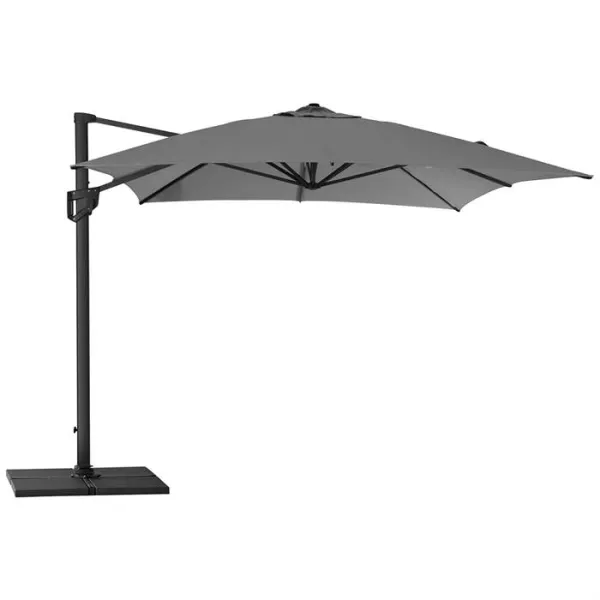 Cane-Line Hyde Luxe parasol z podstawą - 3x4 m - Aluminium z antracytowym płótnem