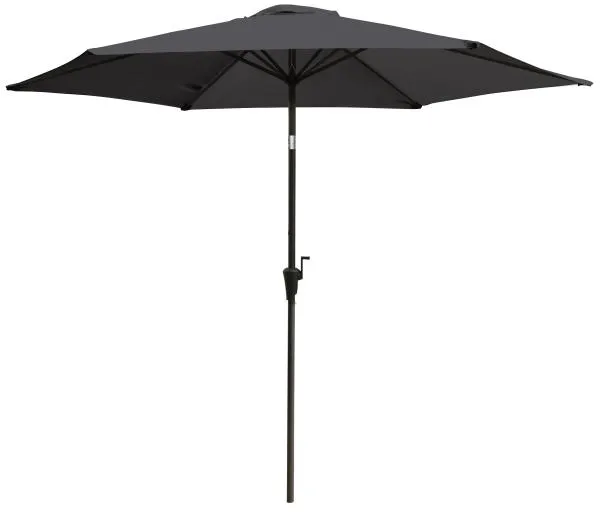 Parasol z korbką i funkcją przechylania ciemnoszary 300 cm