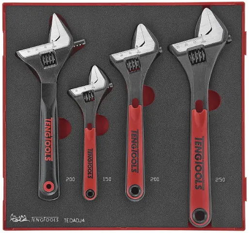 Zestaw kluczy nastawnych Teng Tools TEDADJ4, 4 części