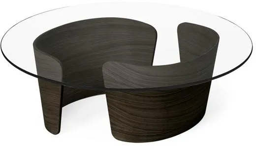 Sibast Furniture No 7 Lounge Stolik kawowy Ø90 Niski Ciemny Olejowany Dąb/Szkło