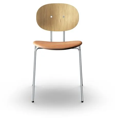 Sibast Furniture Piet Hein Krzesło do jadalni Chrom Dąb i Skórzany Koniak