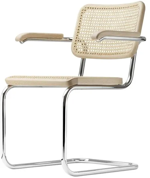 Thonet S 64 V Krzesło jadalniane Cantilever z podłokietnikami Chrom/Buk