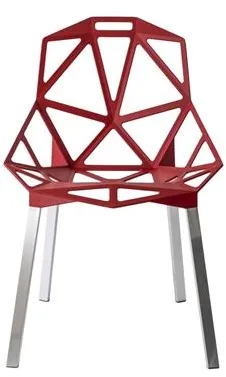 Magis Chair One 4 Legs Krzesło do jadalni Anodowane/Czerwone