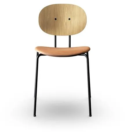 Sibast Furniture Piet Hein Krzesło do jadalni Czarne w Dębie i Skórze Koniakowej