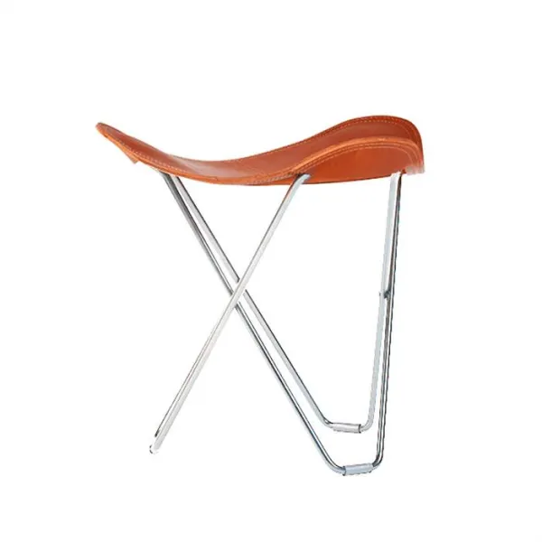Taboret Cuero Pampa Flying Goose - Rama chromowana - Polo
