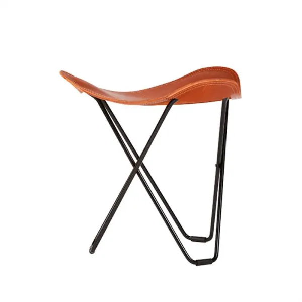Taboret Cuero Pampa Flying Goose - Czarna rama - Polo