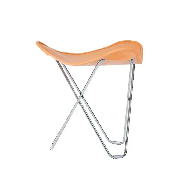 Cuero Pampa Flying Goose Taboret - Chromowana rama