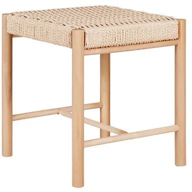 Taboret Abano z siedziskiem z naturalnego splotu