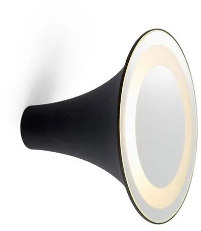 Trizo 21 Sirens Lampa ścienna Czarna + Białe matowe szkło + Małe lustro