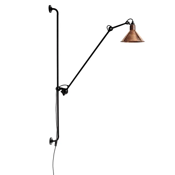 Lampe Gras N214 Lampa ścienna Matowa Czarna/Surowa Miedź