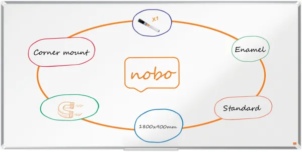 Nobo Premium Plus emaliowana tablica suchościeralna 180x90cm biała