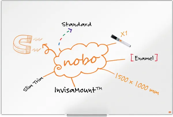 Nobo Impression Pro emaliowana tablica suchościeralna 150x100cm biała