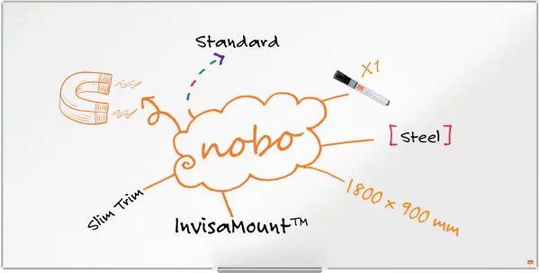 Nobo Impression Pro stalowa tablica suchościeralna 180x90cm biała